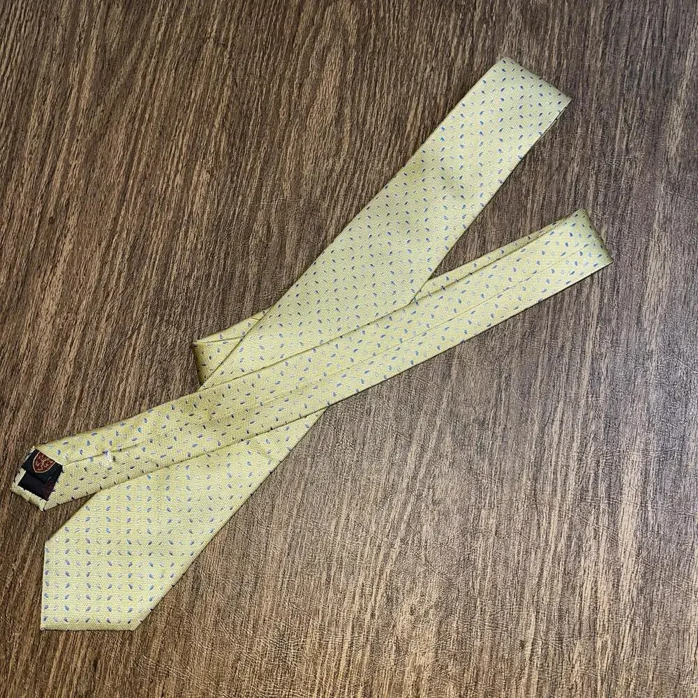 English Laundry Mens Necktie Christopher Wicks Geometric‎ Silk Classic Yellow